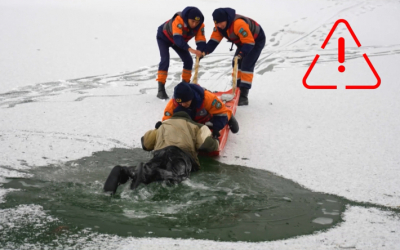 Об опасностях выхода на лед предупредили в МЧС