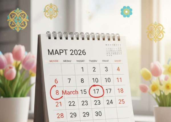 Сколько казахстанцы будут отдыхать в марте 2026 года